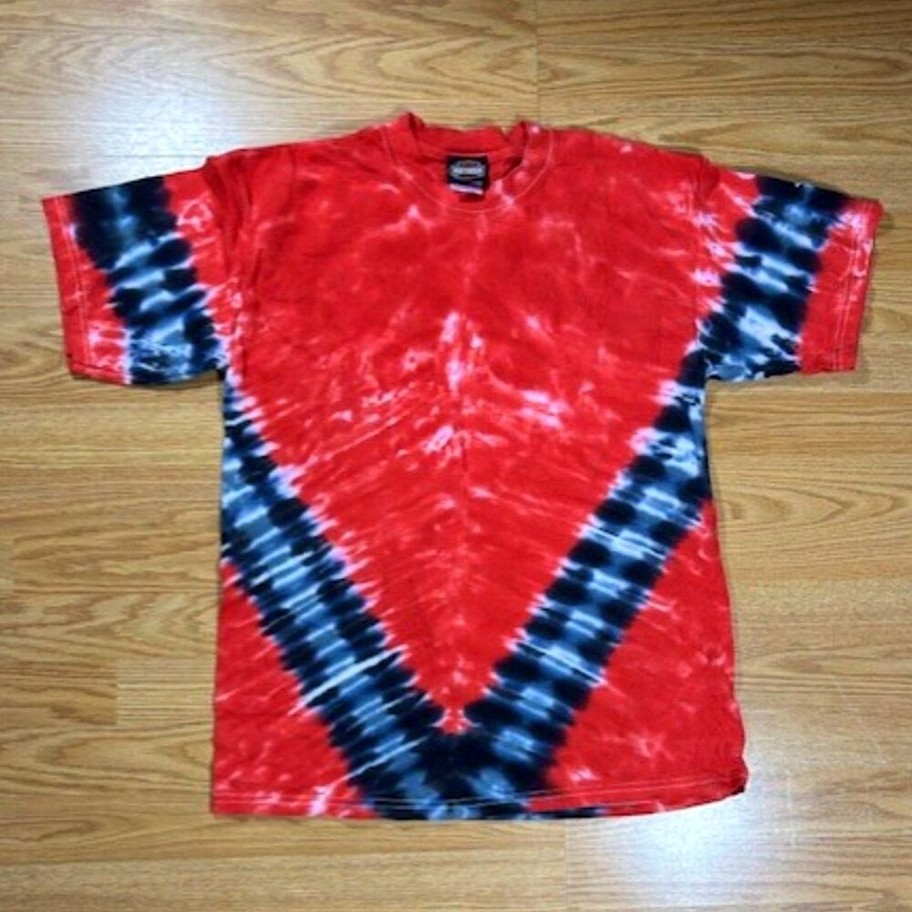 Harley Davidson tee - Big Twin Aruba - Tie dye black/red - embossed logo - sz L